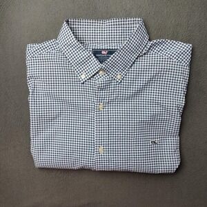 Vineyard Vines Shirt Mens XL Blue Gingham Performance Tucker Classic Nylon Work